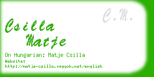 csilla matje business card